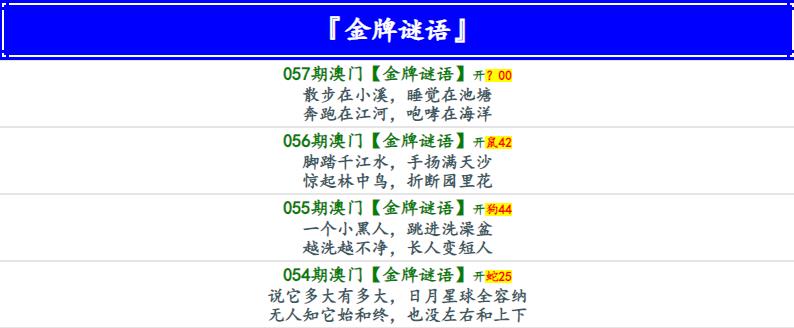 057期金牌谜语[图]