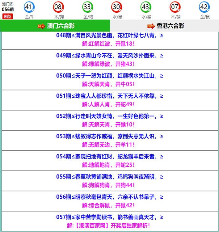 057期百家网玄机[图]