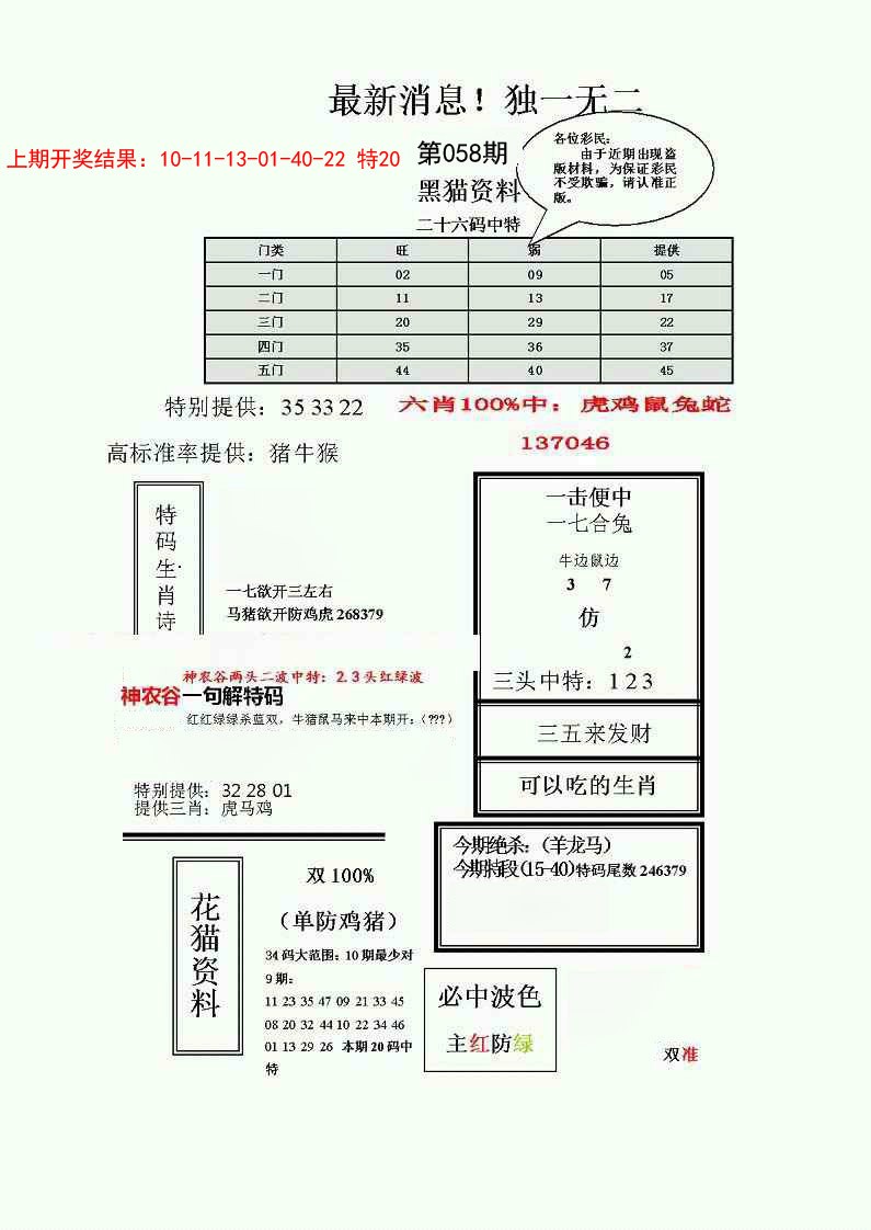 058期独一无二(正)[图]