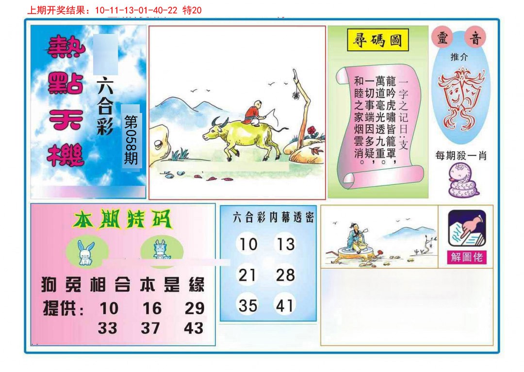 058期热点天机[图]