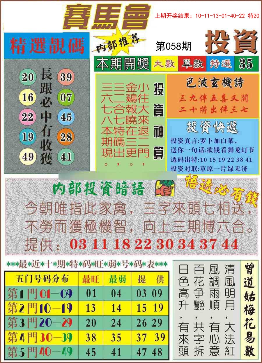 058期马会投资[图]