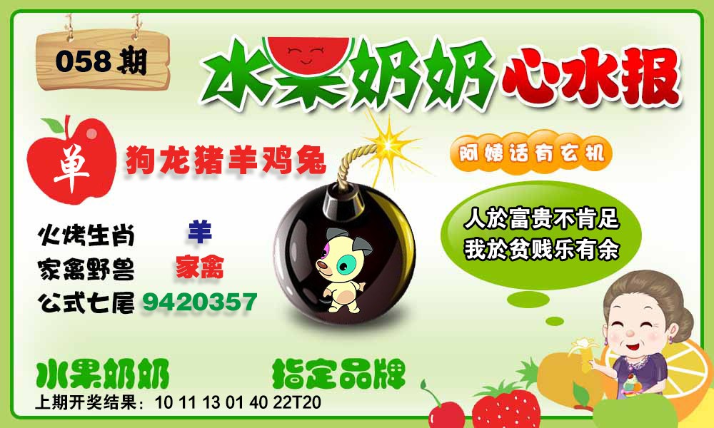 058期水果心水报[图]