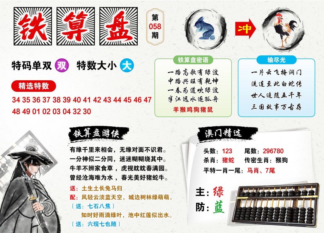 058期澳门铁算盘[图]