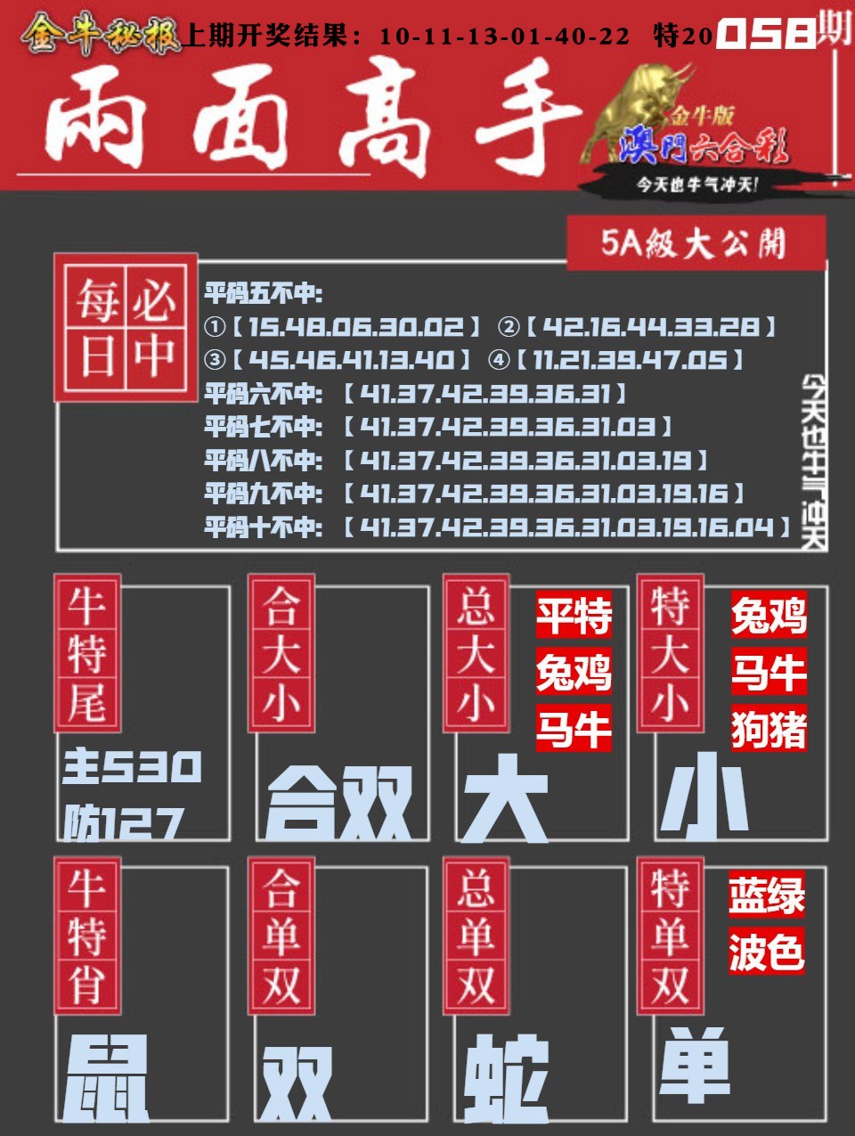 058期金牛两面高手[图]