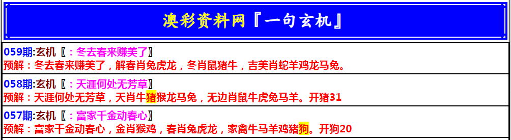 059期澳门一句玄机[图]