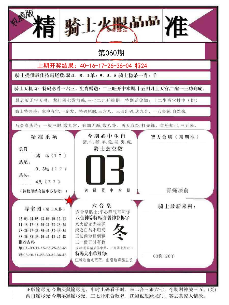 060期骑士火眼晶晶B[图]