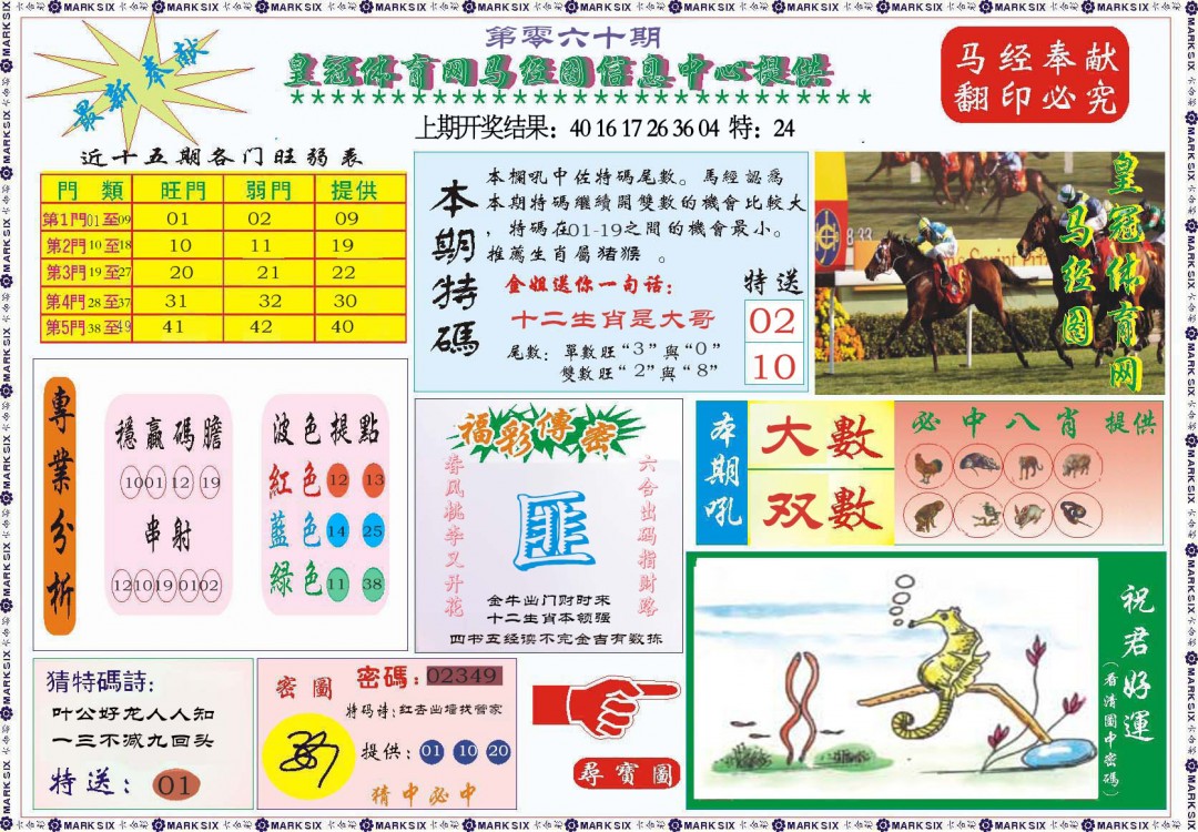 060期体育网马经图[图]