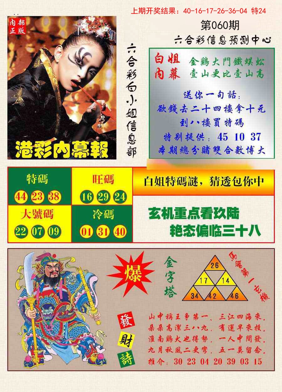 060期港彩内幕报[图]