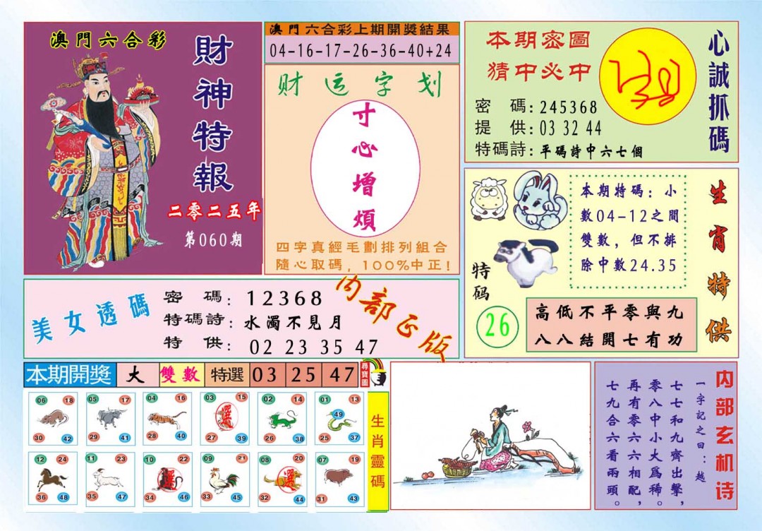 060期财神特报[图]