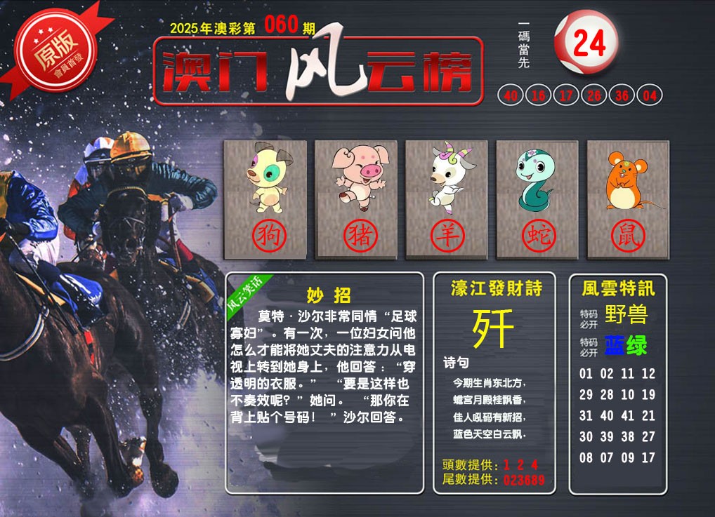 060期澳门风云榜[图]
