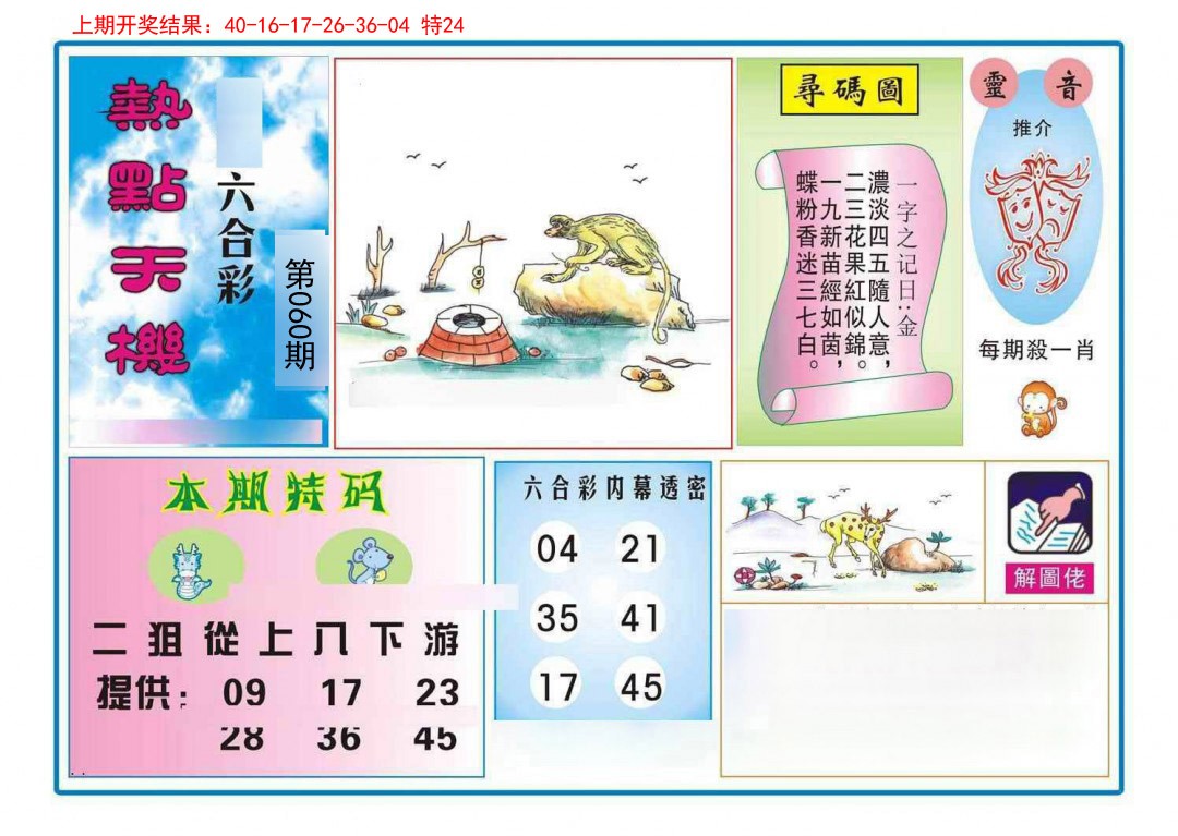 060期热点天机[图]
