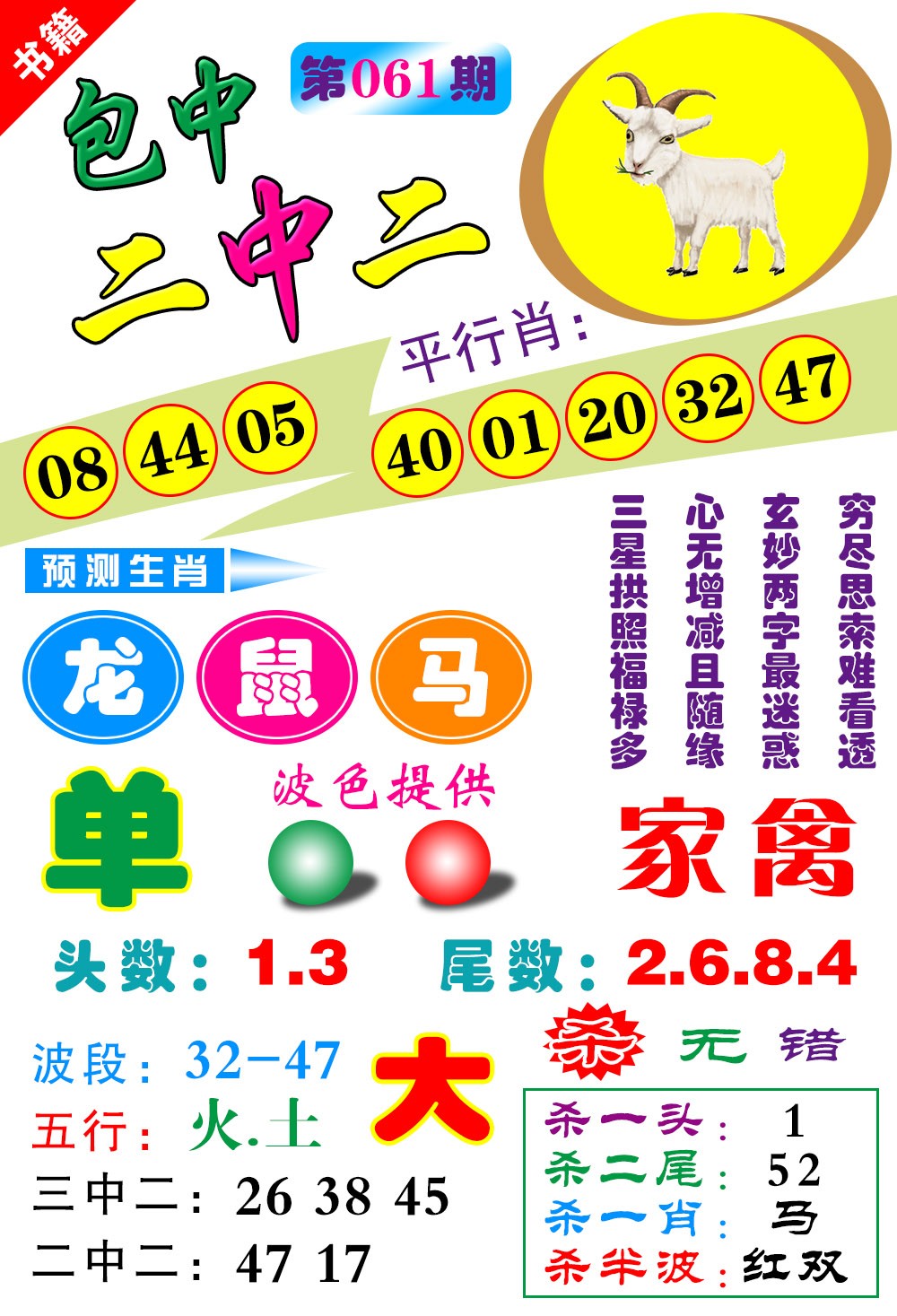061期澳门预测生肖[图]