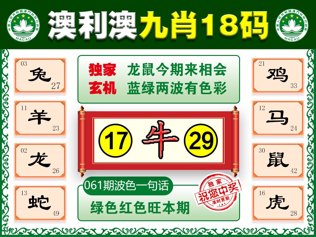 061期澳利澳九肖[图]
