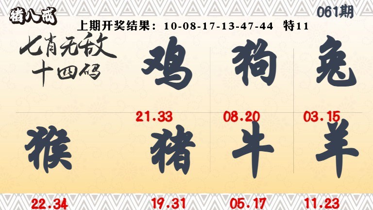 061期七肖无敌14码[图]