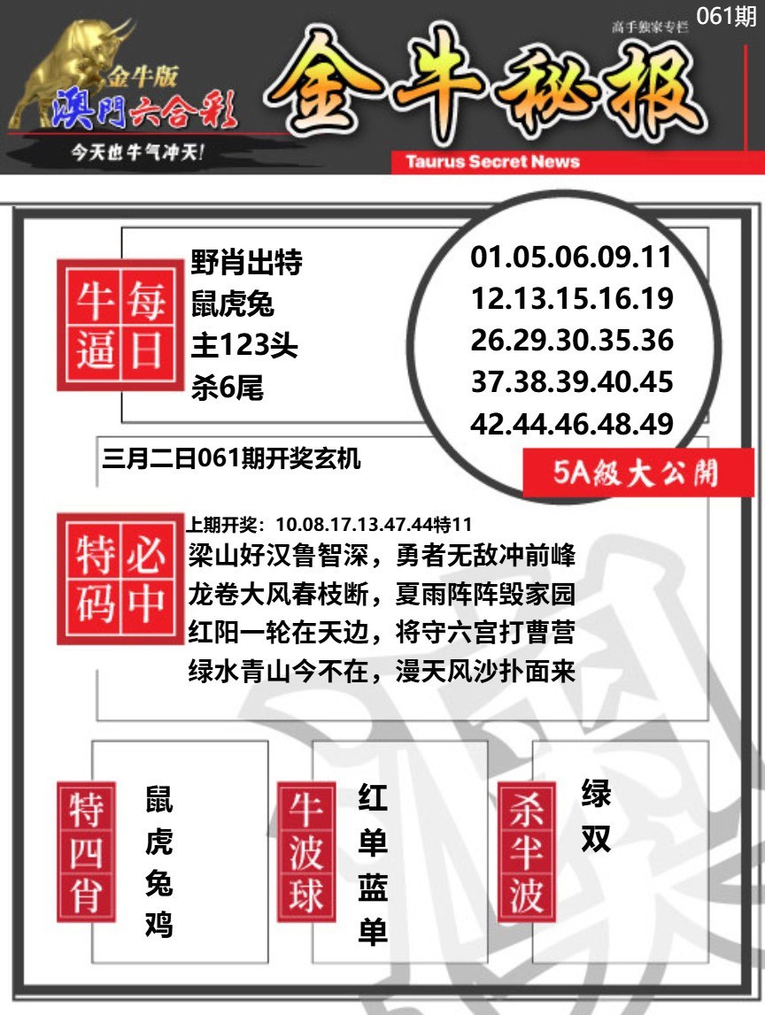061期金牛秘报A[图]
