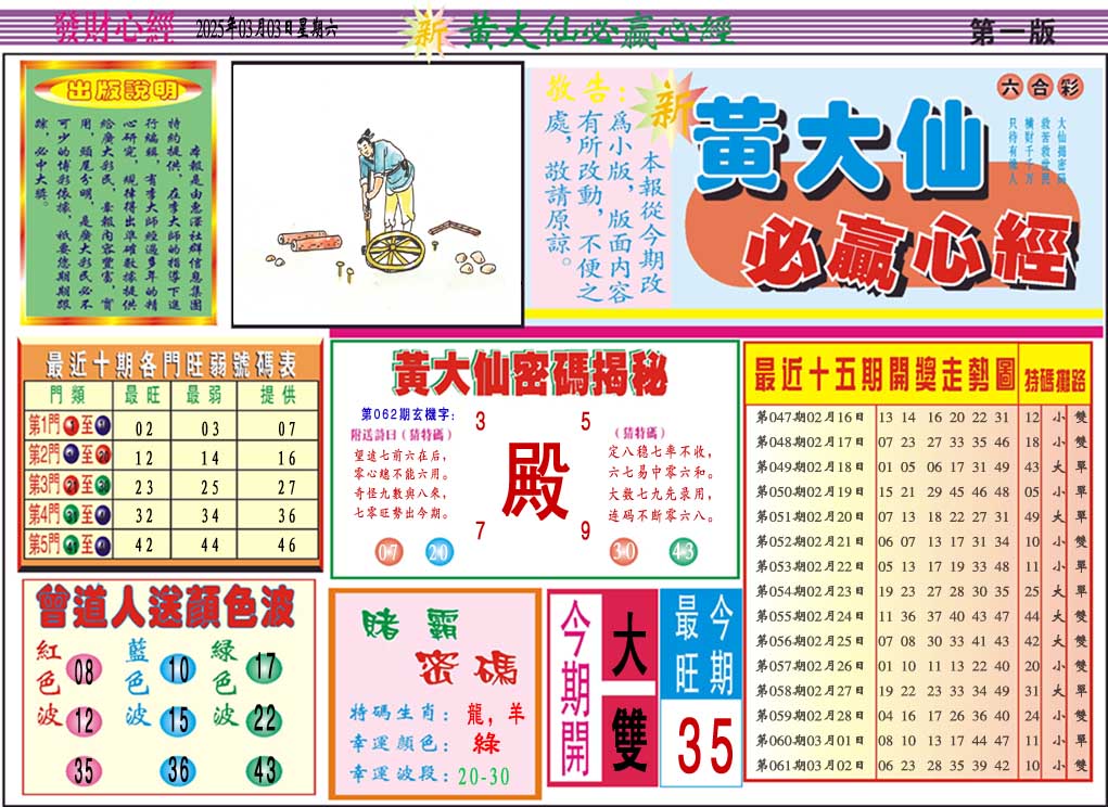 062期黄大仙必赢心经A[图]