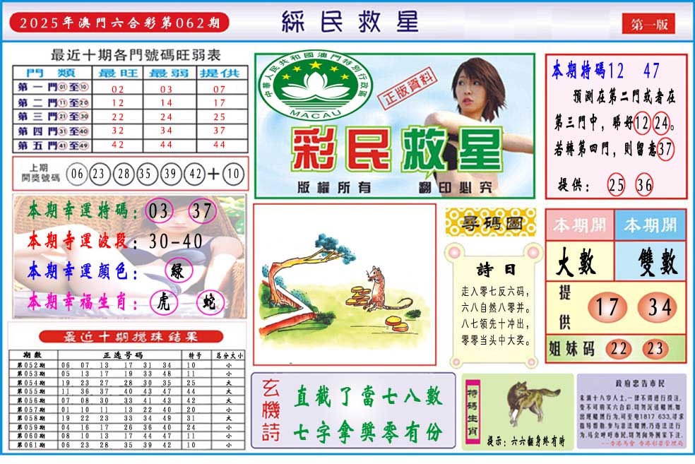 062期彩民救星A[图]