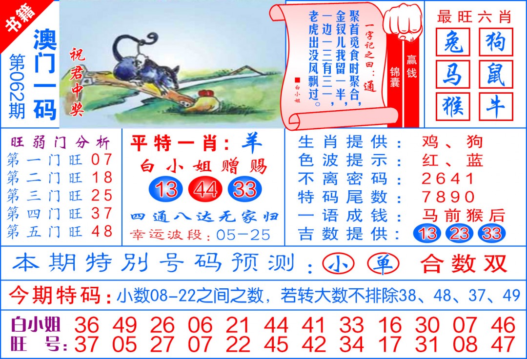 062期澳门飞龙宝典[图]