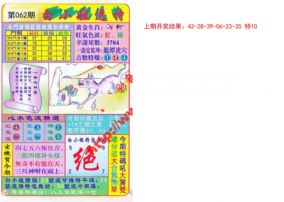 062期白小姐透特[图]