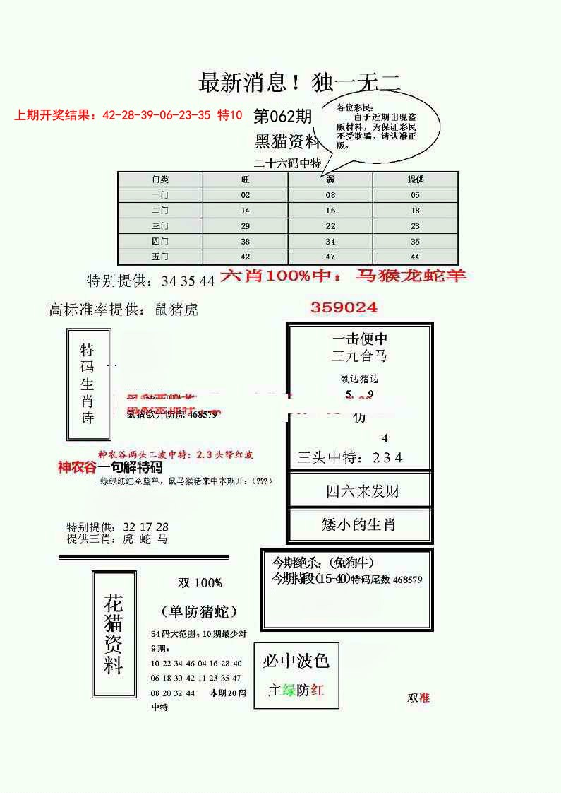 062期独一无二(正)[图]