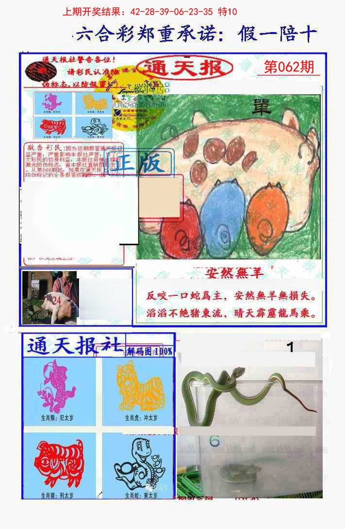 062期假一陪十通天报[图]