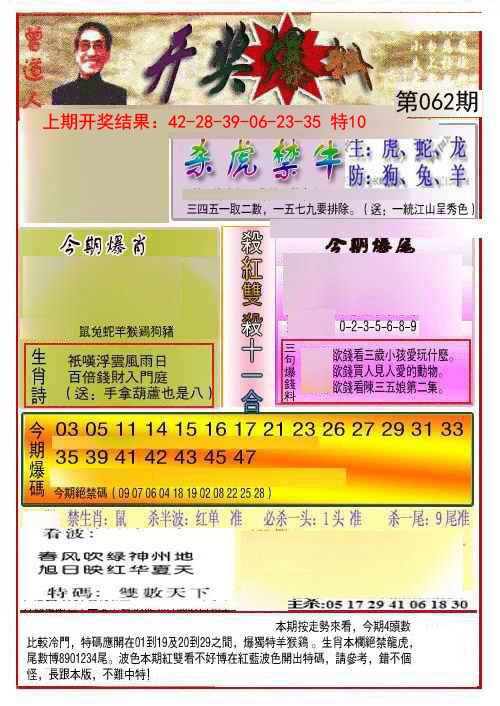 062期开奖爆料(新图推荐)[图]