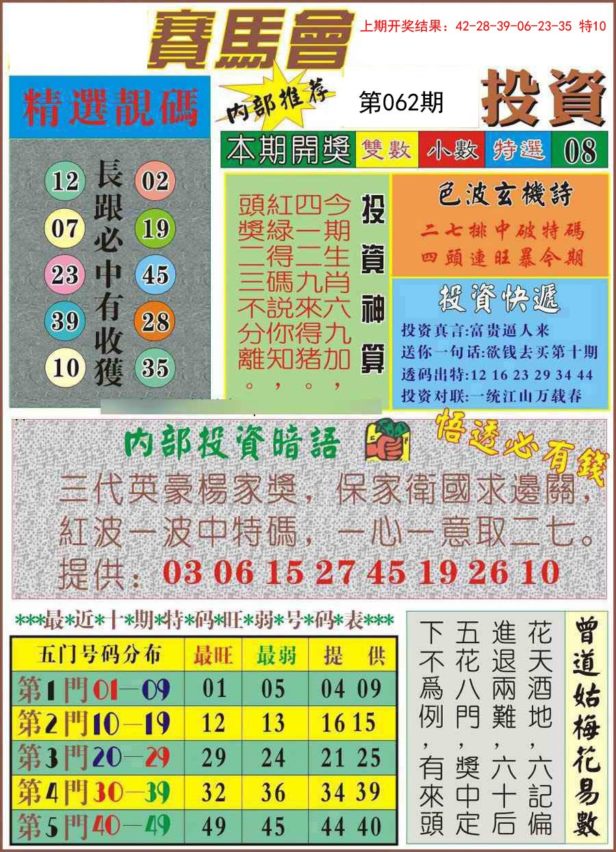 062期马会投资[图]