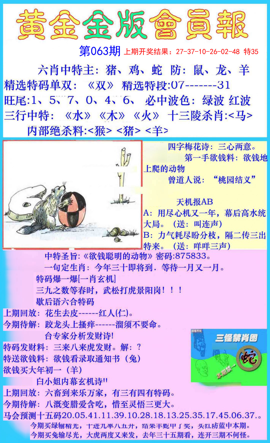 063期黄金金版会员报[图]