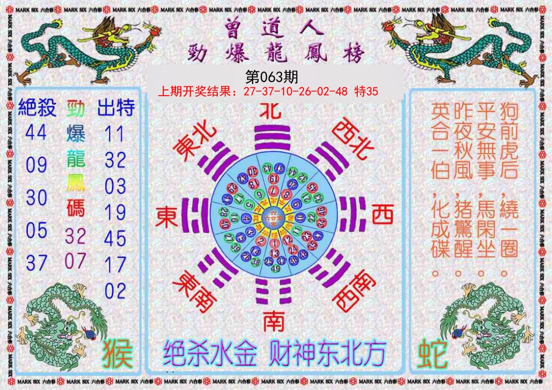 063期曾道人劲爆龙凤榜[图]