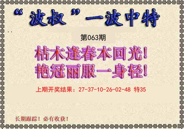 063期波叔一波中特[图]