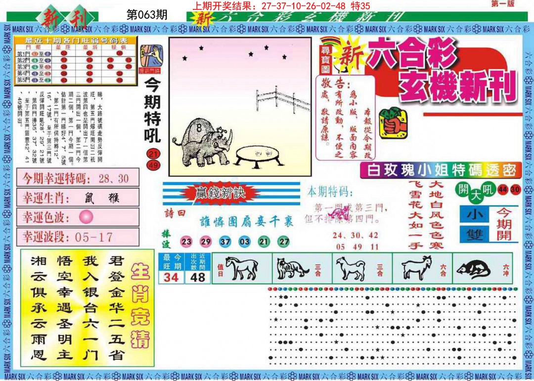 063期新六合彩特码新刊A[图]