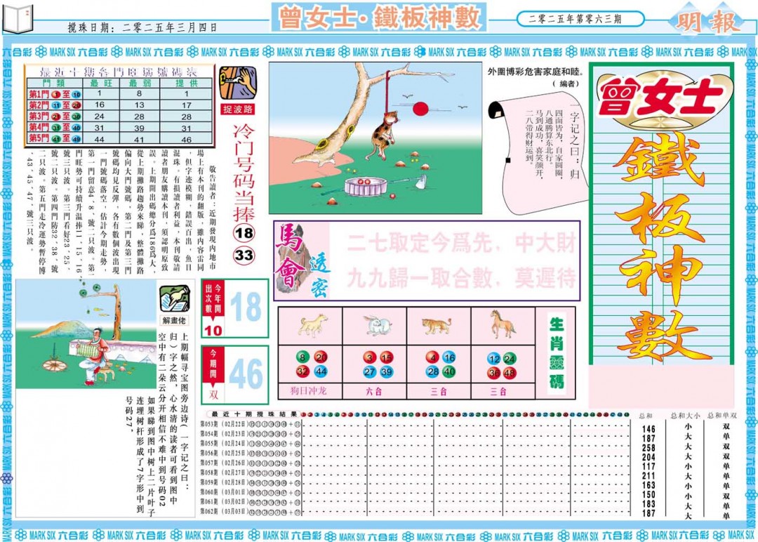 063期曾女士铁板神数A[图]