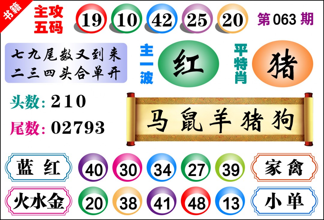 063期澳门主攻五码[图]