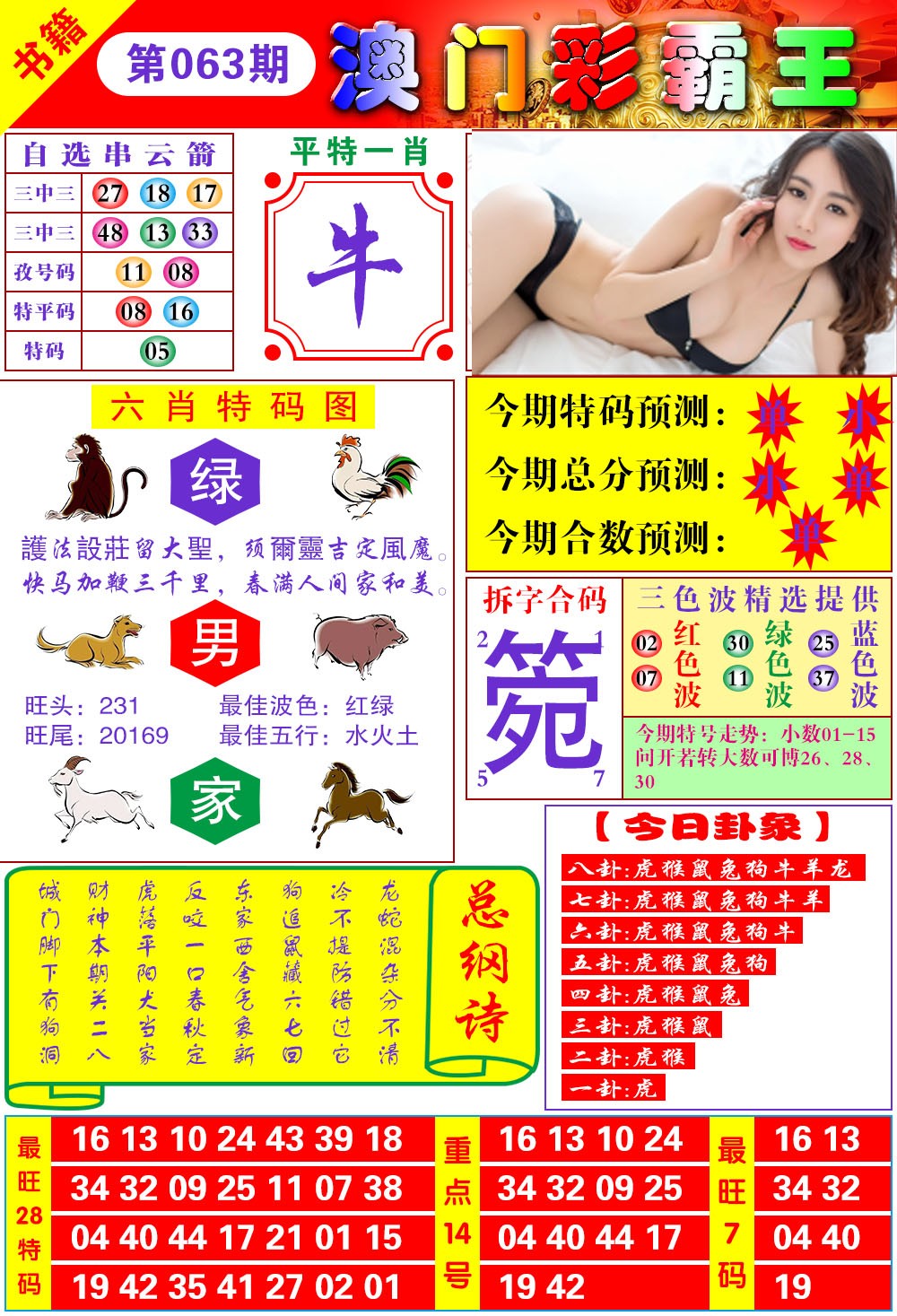 063期澳门彩霸王[图]