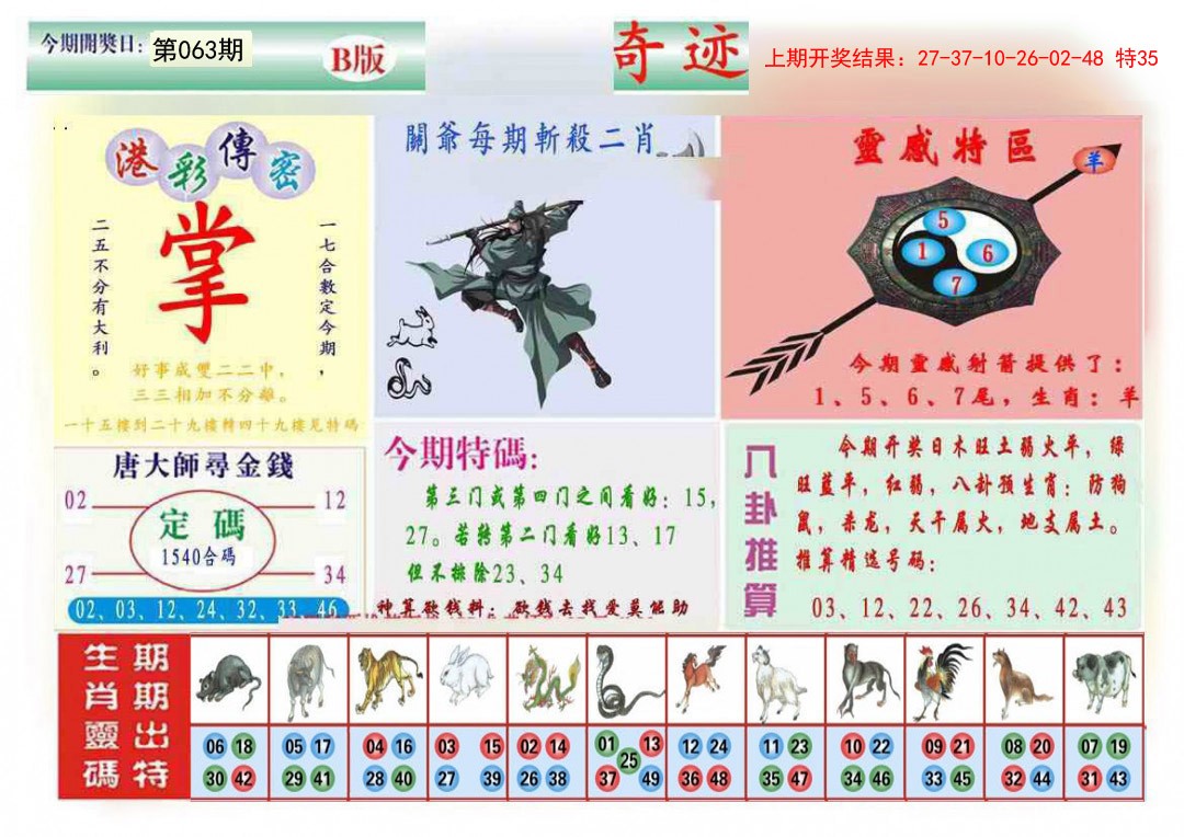 063期九龍奇迹B(推荐)[图]