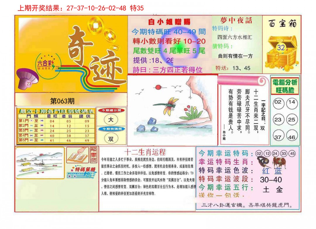 063期九龍奇迹A(推荐)[图]