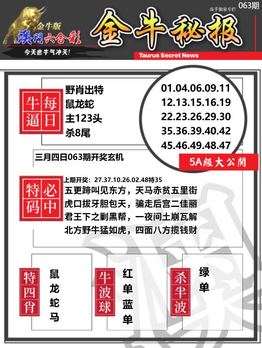 063期金牛秘报A[图]