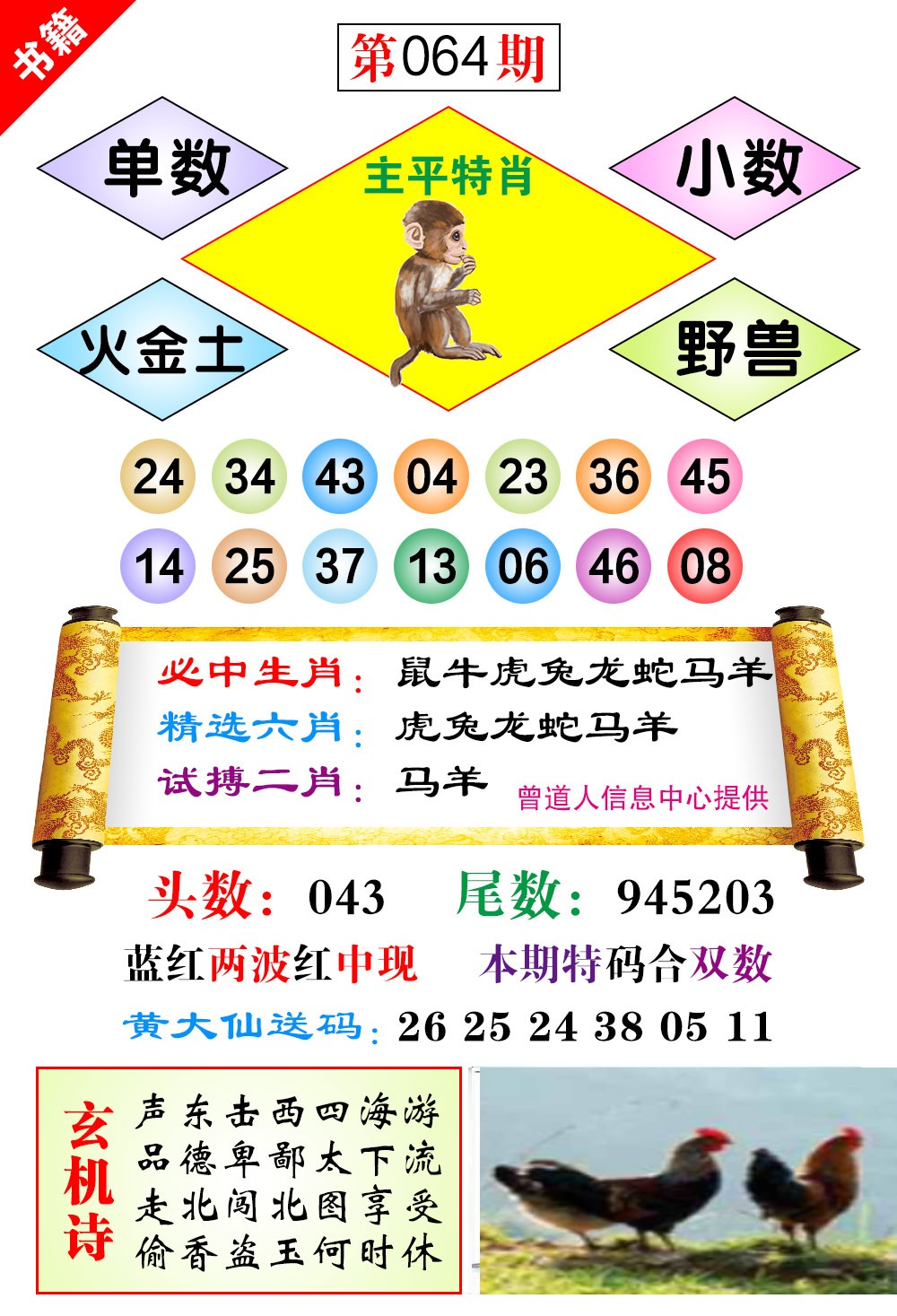 064期澳门济公十八码[图]