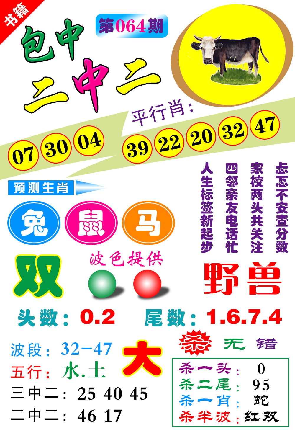 064期澳门预测生肖[图]