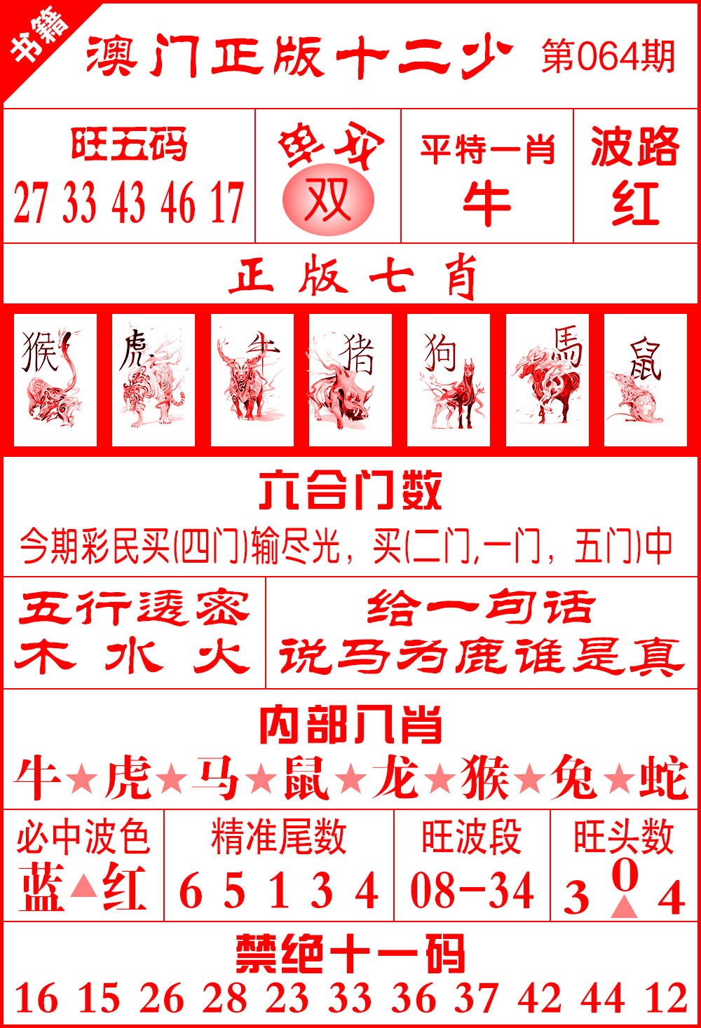 064期澳门十二少[图]