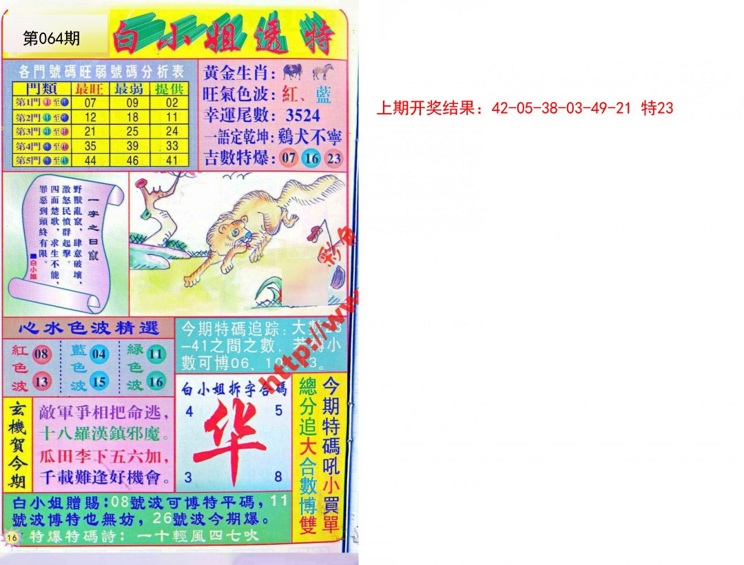 064期白小姐透特[图]