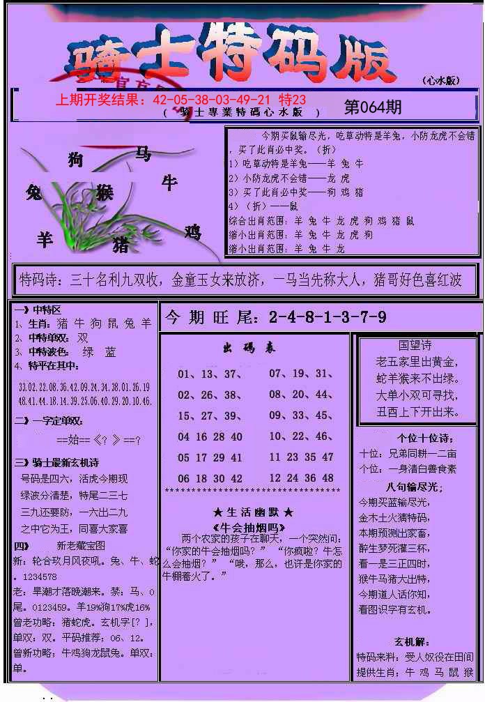 064期骑士特码版[图]