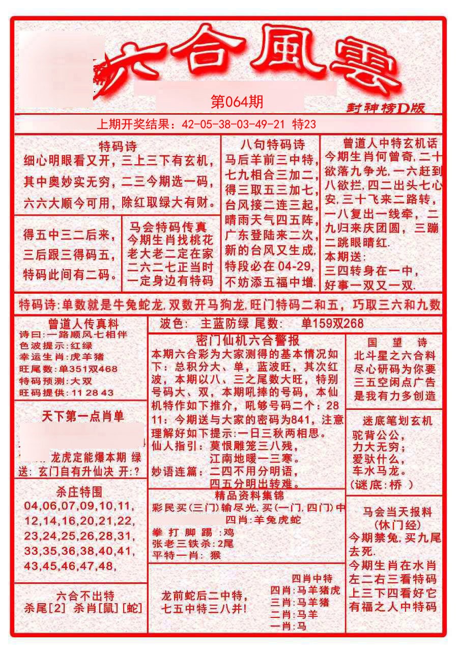 064期六合风云A[图]