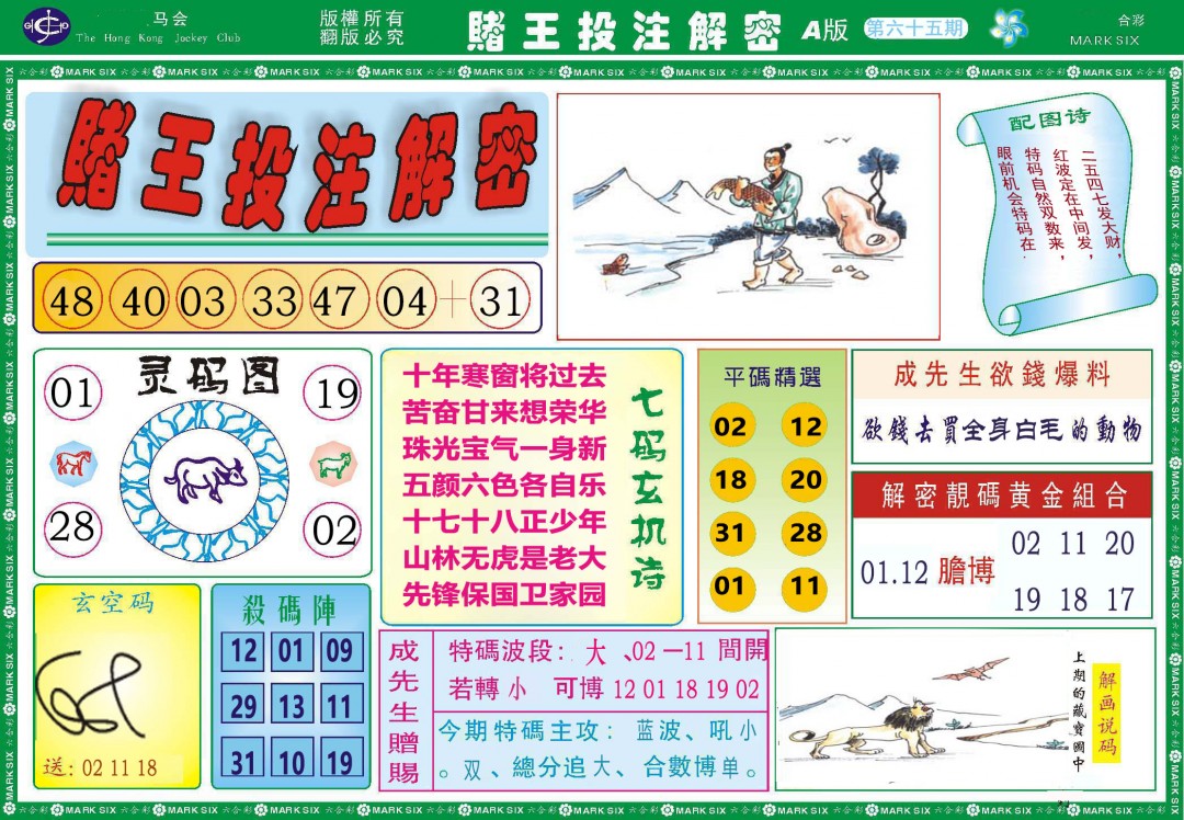 065期赌王投注解密[图]