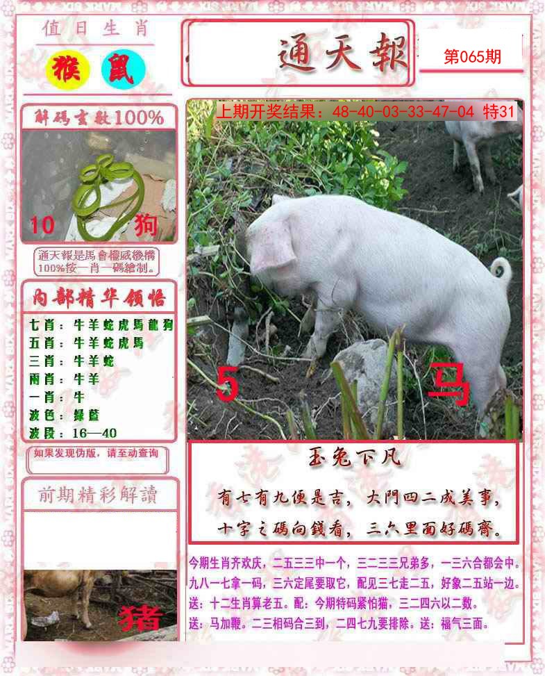 065期马经通天报[图]