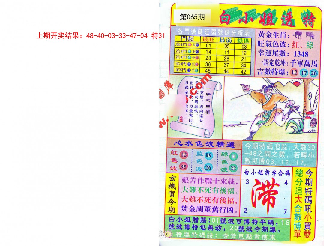 065期白小姐透特[图]