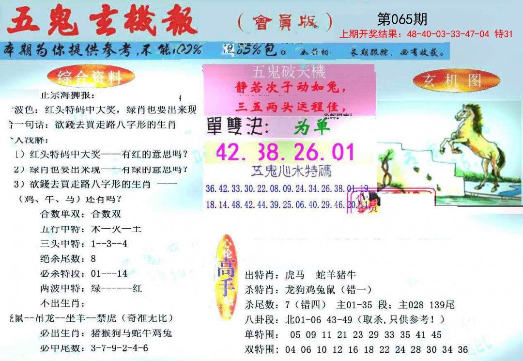 065期新五鬼玄机[图]