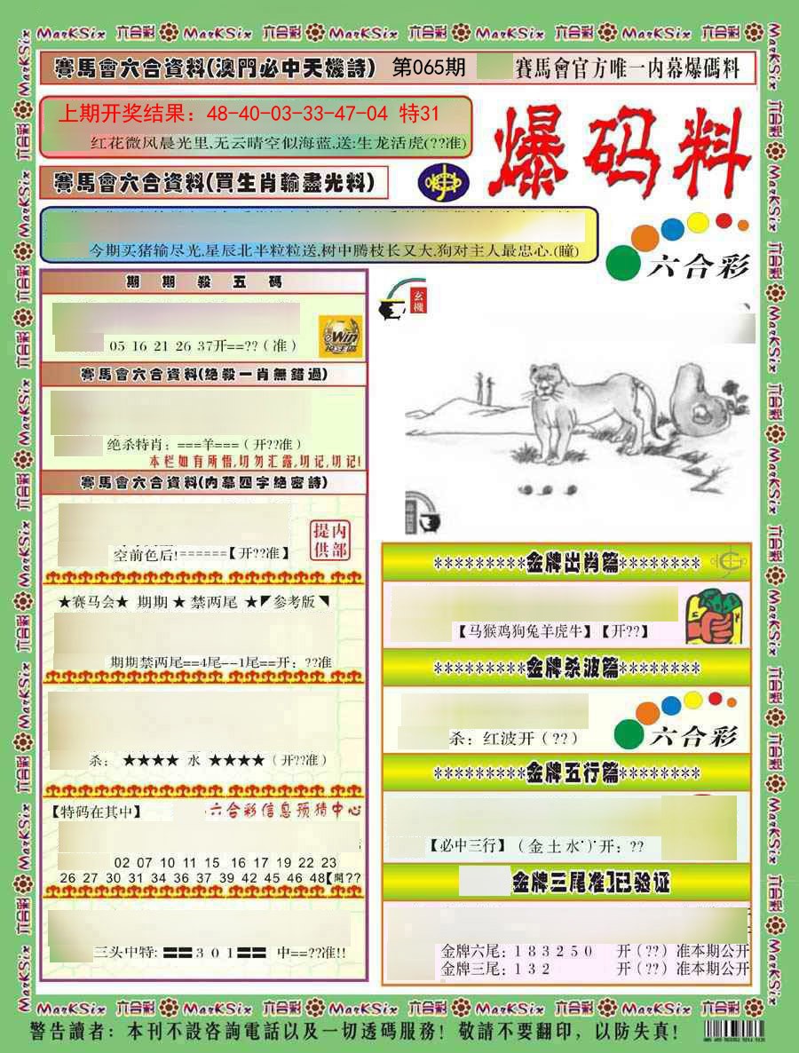 065期爆码料A)[图]