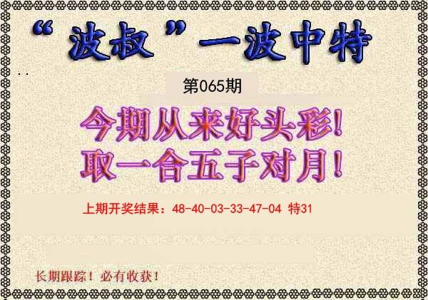 065期波叔一波中特[图]