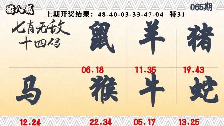 065期七肖无敌14码[图]